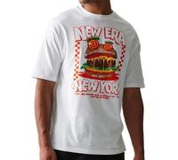 New Era Burger Food Graphic Oversized Unisex T-Shirt White (DE/NL/SE/PL, Alphanumerisch, L, Regular, Regular, Weiß)