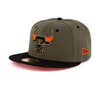 New Era Cap 59FIFTY Herren Basecap NBA Limited Edition (Chicago Bulls, Oliv/schwarz/orange, 7 5/8)