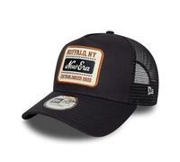 NEW ERA - Cap - Adjustable A-Frame Trucker Cap - Distressed Patch - Olive/White