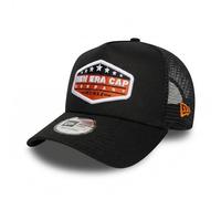 New Era - Cap - Adjustable A-Frame Trucker Cap - Distressed Patch - Olive/White