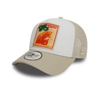 New Era Cap Kalifornien Patch Bear Trucker Kappe verstellbar Snapback Mesh Vereinigte Staaten A-Frame weiß beige - One-Size