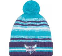 New Era Charlotte Hornets Sideline Sport Strickmütze mit Bündchen, violett, gestreift, NBA Cheer Cuff Knit Cap
