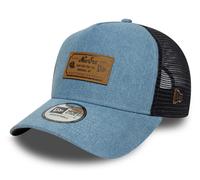 New Era Denim Leather Patch Trucker Cap Denim - one size
