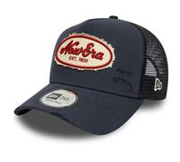 New Era Distress Vintage Mesh Trucker Cap - Brand Patch Navy