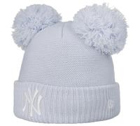 New Era Double Pom Uni Yankees Beanie Strickmütze Umschlagmütze Damen - mit Umschlag Herbst-Winter Winter - One Size hellblau