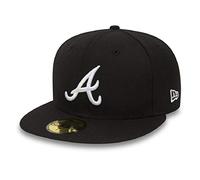 New Era Erwachsene Baseball Cap Mütze MLB Basic Atlanta Braves 59 Fifty Fitted, Black/White, 7 1/8