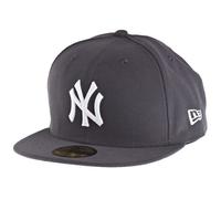 New Era Erwachsene Baseball Cap Mütze MLB Basic NY Yankees 59 Fifty Fitted, Graphite/Weiss, 7 1/8 Zoll (56.8 cm)