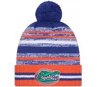 New Era Florida Gators Onfield Sport Strickmütze mit Bündchen, gestreift, mit Bommel, NCAA Cheer Cuff Strickmütze