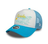 New Era Florida Truckerkappe für Frauen Mädchen Sommer Strand verstellbar Cap Mesh weiß blau - One-Size
