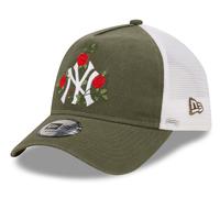 New Era Flower Trucker Cap New York Yankees Olive
