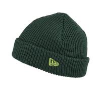 New Era Gerippte Kurzer Umschlag Beanie Mütze - Dunkelgrün - Einheitsgröße