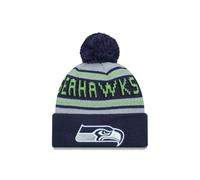 New Era Herren College Navy Seattle Seahawks Main Cuffed Knit Hat mit Bommel