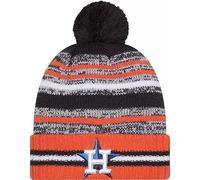 New Era Houston Astros Onfield Sport-Baseball-Strickmütze mit Bündchen, gestreift, Orange