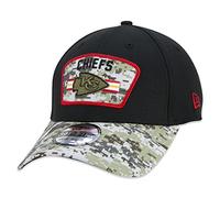 New Era Kansas City Chiefs NFL On Field 2021 Salute to Service Black 39Thirty Stretch Cap - L-XL (7 1/8-7 5/8), 61-65