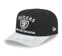 New Era Las Vegas Raiders 2025 NFL Draft A-Frame 9FIFTY Snapback Mütze für Jugendliche, Schwarz/Silber