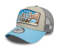 New Era License Plate Trucker Adjustable Cap Cabo Beige Türkis, Size:OneSize