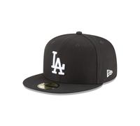 New Era Los Angeles Dodgers 59Fifty Fitted Hat, Erwachsene, Schwarz/Wei (as1 Numeric Numeric_7_and_3_eighths 7 3/8)