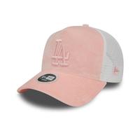 New Era Los Angeles Dodgers Trucker Cap für Damen Velours Kappe verstellbar Mesh LA Logo rosa - One-Size