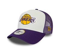 New Era Los Angeles Lakers A-Frame Adjustable Trucker Cap Team Colour Block White/Purple - One-Size