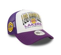 New Era Los Angeles Lakers Cap NBA Basketball weiß lila Truckerkappe E-Frame verstellbar - One-Size