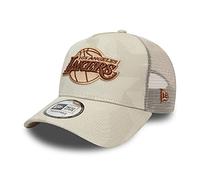 New Era Los Angeles Lakers NBA Multi Camo Beige A-Frame Adjustable Trucker Cap - One-Size