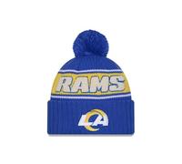 New Era Los Angeles Rams NFL 2024 Sideline Sport Knit Blau Bommelmütze - One-Size
