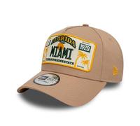 New Era Miami Cap E-Frame verstellbar Kappe Nummernschild Patch Florida beige - One-Size