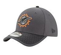 New Era Miami Dolphins NFL 39THIRTY 2017 Sideline Graphite Flex Fit Hat Cappello