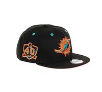 New Era Miami Dolphins NFL Team Colour 40 Seasons Sidepatch Black 9Fifty Snapback Cap - One-Size