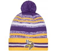 New Era Minnesota Vikings Sideline Sport Strickmütze mit Bündchen, Gelb gestreift, NFL Cheer Cuff Knit Cap