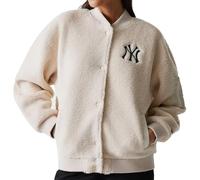 New Era MLB Damen Women Sherpa Oversized Bomberjacke New York Yankees beige (DE/NL/SE/PL, Alphanumerisch, L, Regular, Regular, Beige)