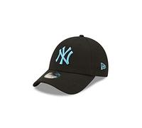 New Era MLB Kinderkappe New York Yankees Schwarze Basecap neonblaues Logo Strapback-Verschluss gebogener Schirm - Youth