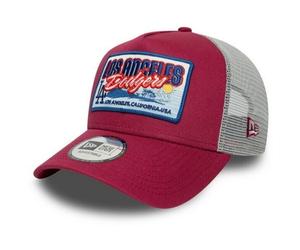 NEW ERA MLB Patch Los Angeles Dodgers 9FORTY A-Frame Trucker Cap - Dark Red/Grey