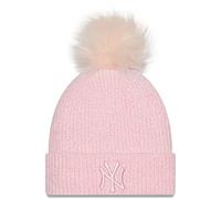 New Era MLB Yankees Chenille Bobble Beanie Strickmütze Wintermütze Umschlagmütze Damen - mit Umschlag Winter Herbst-Winter - One Size pink