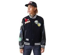 New Era - NBA All Over Badge Varsity Jacket, Schwarz schwarz - Gr. - L