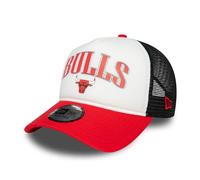New Era NBA Cap Chicago Bulls Truckercap Snapback Mesh Teamlogo Kappe weiß schwarz rot - One-Size