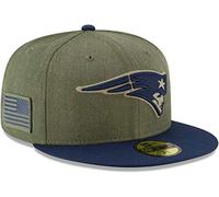 New Era New England Patriots On Field 18 Salute to Service Cap 59fifty 5950 Fitted Limited Edition, Green, 7 1/4 - 58cm (L)