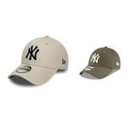 New Era New York Yankees 9forty Adjustable Cap League Essential Stone - One-Size, Beige (med beige) & New York Yankees MLB League Essential Olive 9Forty Adjustable Cap - One-Size