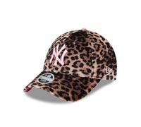 New Era New York Yankees Basecap Kappe Leopardenmuster Cap Damen Mädchen Frauen Leo Samt MLB 9Forty braun schwarz - One-Size