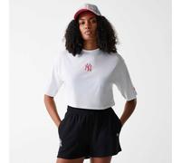 New Era NEW YORK YANKEES LEAGUE ESSENTIAL MIDI CROP Damen T-Shirt, weiß, größe S