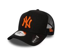 New Era New York Yankees MLB Diamond Era Black Neon Orange A-Frame Adjustable Trucker Cap - One-Size