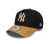 New York Yankees New Era Wildleder Visor 9FORTY E-Frame Verstellbare MLB Cap Schwarz - ONE SIZE