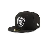 New Era NFL 59FIFTY Las Vegas Raiders Black Team Color Logo Authentic Collection Fitted On Field Football Cap Hat, Schwarz, 7.5