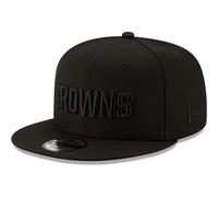 New Era NFL 9FIFTY Schwarz auf Schwarz verstellbare Snapback-M tze, Einheitsgr e (Cleveland Browns)