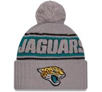 New Era NFL Bommelmütze Sideline 2024 American Football Teamlogo Beanie Wintermütze grau