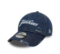 New Era NY Yankees Denim Distressed 9TWENTY Cap Navy EUOS