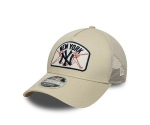 NEW ERA NY Yankees MLB Patch 9FORTY A-Frame Trucker Cap Hellbeige