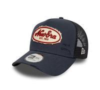 New Era Oval Canvas Distressed A-Frame Trucker Cap Marineblau - One-Size