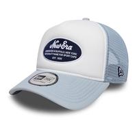 New Era Oval Foam Patch Trucker Adjustable Cap NE Logo Weiß Blau, Size:OneSize