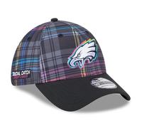 New Era Philadelphia Eagles 2024 NFL Crucial Catch Plaid 39Thirty Flex Hat für Herren, Schwarz